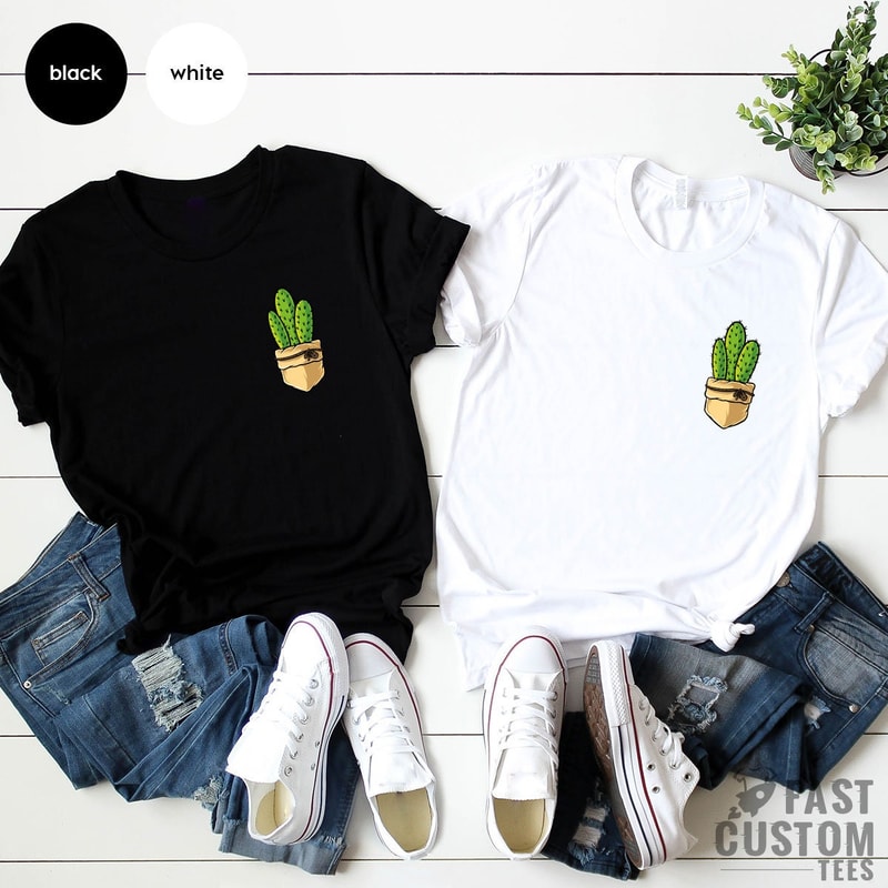 Cactus Pocket Shirt, Cactus Lover Gift, Cute Cactus Kids Shirt, Cactus Toddler Shirt, Plant Lover Shirt, Cactus Gift, Women's Cactus Shirt - 2.jpg