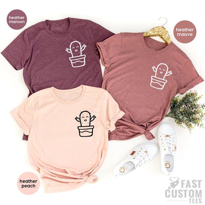 Cactus T-Shirt, Cactus Pocket T-Shirt, Plant Lover Shirt, Minimalist Cactus T-Shirt, Cute Cactus Shirt, Cactus Graphic Tee, Succulent Shirt - 6.jpg