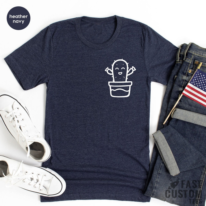 Cactus T-Shirt, Cactus Pocket T-Shirt, Plant Lover Shirt, Minimalist Cactus T-Shirt, Cute Cactus Shirt, Cactus Graphic Tee, Succulent Shirt - 7.jpg