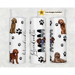 labradoodle dog mom tumbler wrap -20 oz sublimation tumbler wrap - png digital file - dog lover png -labradoodle dog mom