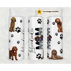 Labradoodle Dog Mom tumbler wrap -20 oz Sublimation Tumbler Wrap - PNG Digital File - Dog Lover PNG -Labradoodle Dog Mom