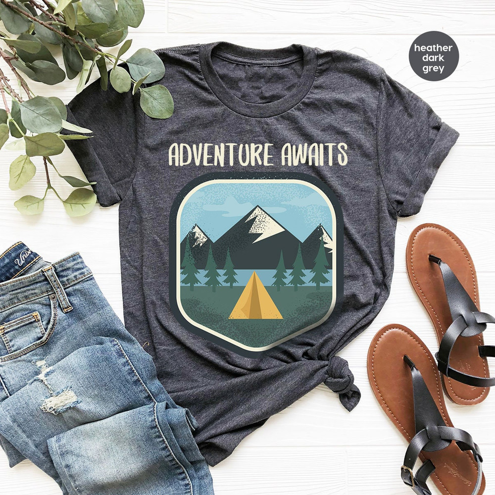 Camp T-Shirt, Travel Shirt, Hiking Tees, Camping Shirt, Vacation Vneck Shirt, Family T-Shirt, Nature Graphic Tees, Camping Outfit, Camp Gift - 2.jpg