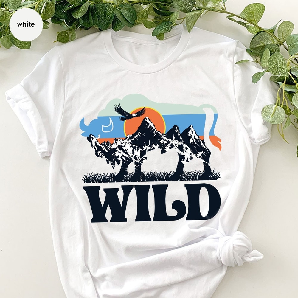 Camping Shirt, Nature TShirt, Eagle Graphic Tees, Mountain TShirt, Buffalo TShirt, Wild Shirt, Hiking Tee, Adventure Tshirt, Camper Shirt - 1.jpg