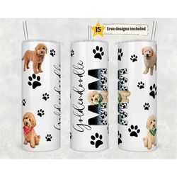 goldendoodle dog mom tumbler wrap -20 oz sublimation tumbler wrap - png digital file - dog lover png -doodle dog mom