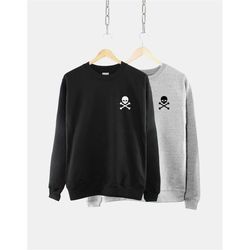 skull and crossbones sweatshirt - skull sweatshirt - womens skull sweatshirts - skull print sweatshirt - skull cross bon