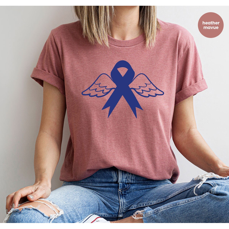 Cancer Awareness T-Shirt, Colon Cancer Crewneck Sweatshirt, Cancer Survivor Gift, Blue Ribbon Shirt, Awareness Gift, Gift for Her - 5.jpg