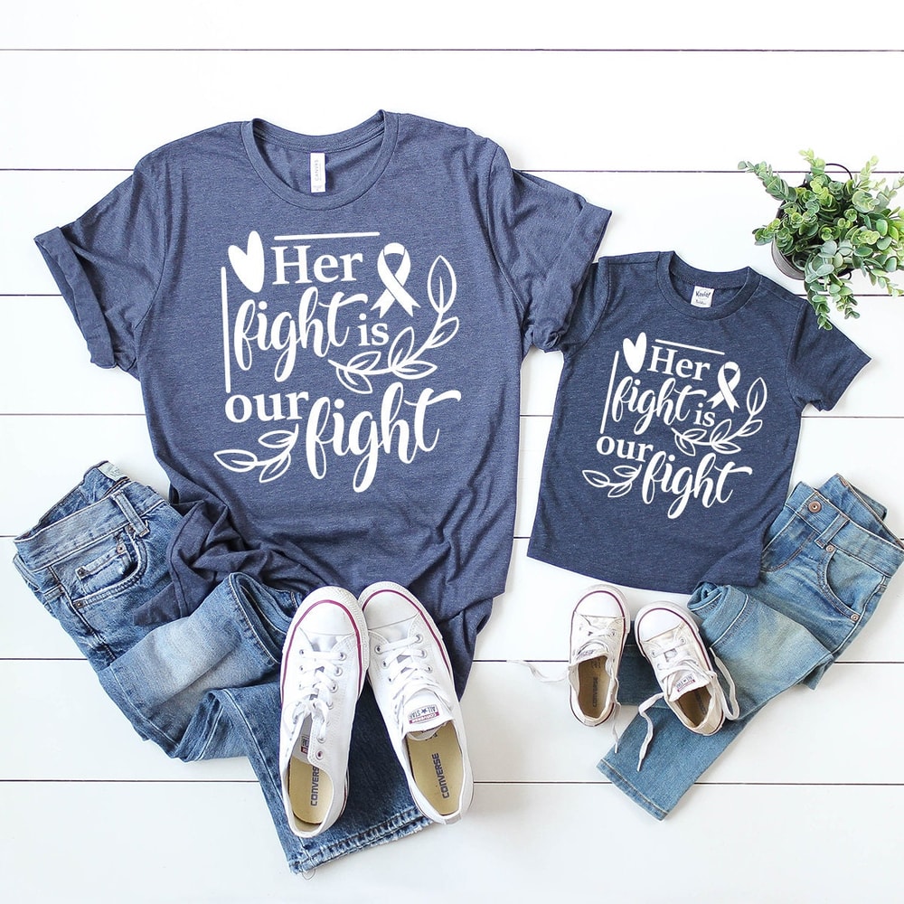 Cancer Support Shirt, Her Fight Is Our Fight Shirt, Motivational T Shirt, Cancer Awareness T Shirt, Cancer Ribbon Tee,Breast Cancer Shirt - 7.jpg