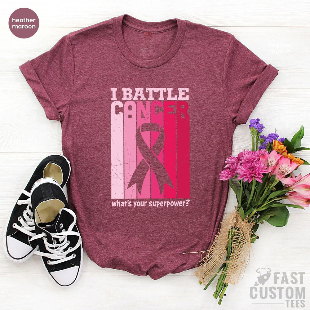 Cancer Warrior Shirt, I Battle Cancer Shirt, Stronger Than Cancer T-Shirt, Gift For Cancer Awareness Day, October Shirt - 4.jpg