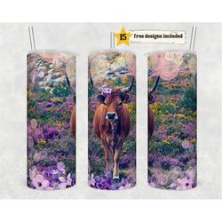 longhorn cow 20 oz skinny tumbler sublimation design digital download png instant digital only, rustic ranch style cow l