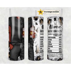 black nurse 20 oz skinny tumbler sublimation nurse wrap design for straight tumbler, png, digital, leopard glitter print