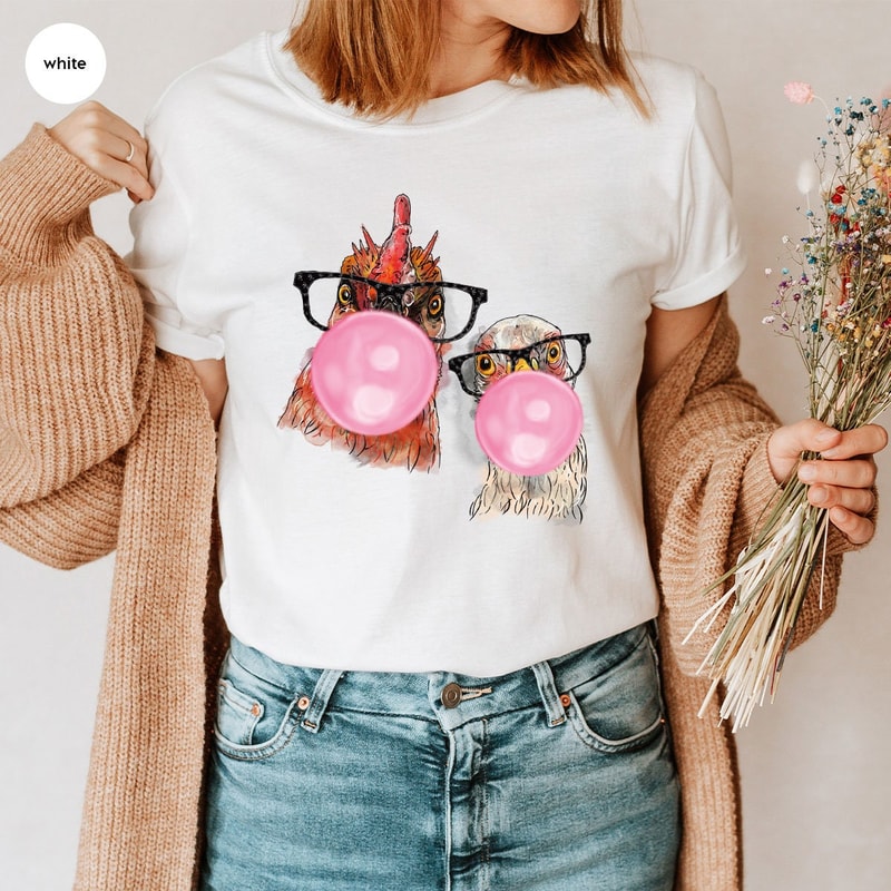 Chicken Mom T-Shirt, Farm Animal Graphic Tees, Funny Chicken Shirt, Shirt for Women, Chicken Shirt, Funny Vneck Shirt, Farmer Outfit - 4.jpg