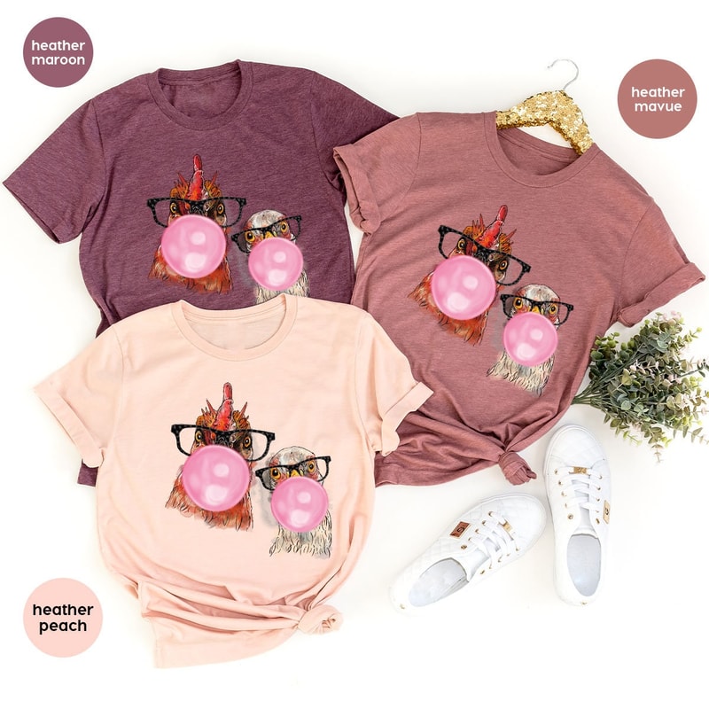 Chicken Mom T-Shirt, Farm Animal Graphic Tees, Funny Chicken Shirt, Shirt for Women, Chicken Shirt, Funny Vneck Shirt, Farmer Outfit - 5.jpg