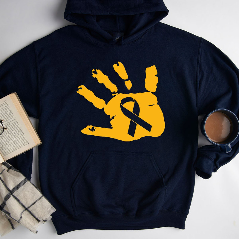 Childhood Cancer Sweatshirt, Pediatric Cancer Nurse Hoodie, Gold Cancer Ribbon Long Sleeve Shirt, Child Cancer Sweater, Mom Of A Warrior - 6.jpg