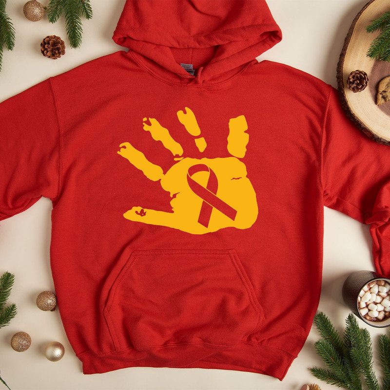 Childhood Cancer Sweatshirt, Pediatric Cancer Nurse Hoodie, Gold Cancer Ribbon Long Sleeve Shirt, Child Cancer Sweater, Mom Of A Warrior - 7.jpg