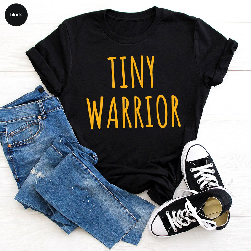 Childhood Cancer Tiny Warrior T-Shirt, Mama of a Child Cancer Warrior Crewneck Shirt, Kids Cancer T Shirt, Pediatric Cancer Survivor Gift - 4.jpg