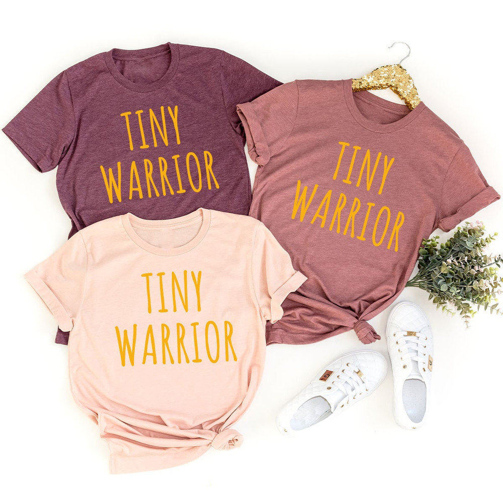 Childhood Cancer Tiny Warrior T-Shirt, Mama of a Child Cancer Warrior Crewneck Shirt, Kids Cancer T Shirt, Pediatric Cancer Survivor Gift - 5.jpg
