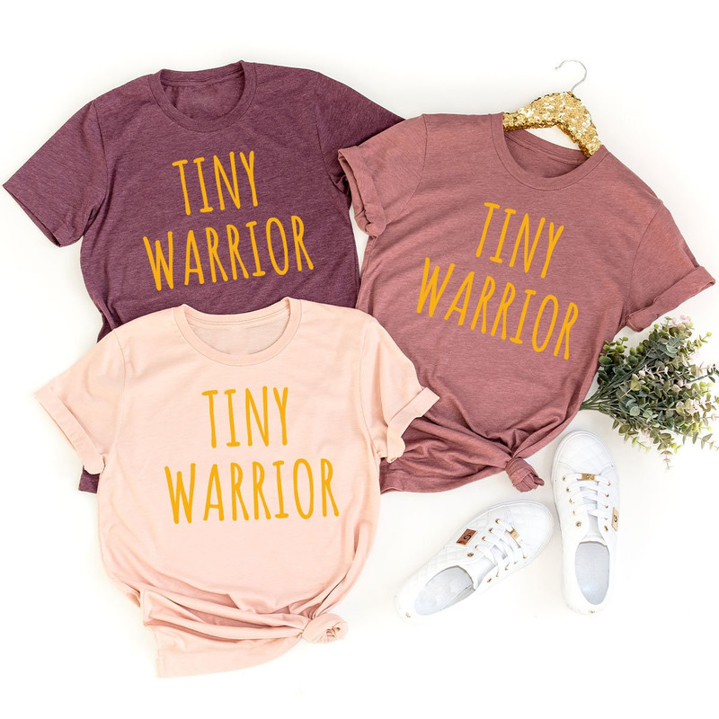 Childhood Cancer Tiny Warrior T-Shirt, Mama of a Child Cancer Warrior Crewneck Shirt, Kids Cancer T Shirt, Pediatric Cancer Survivor Gift - 5.jpg