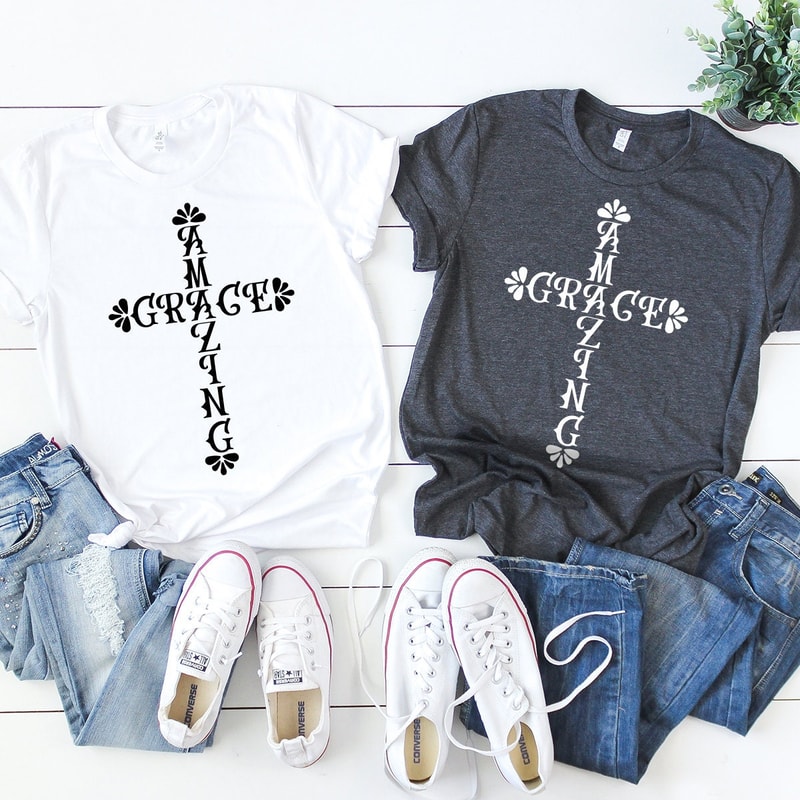 Christian Shirt, Grace To Jesus Shirt, Jesus Shirt, Religious Shirt, Faith Cross Shirt, Christian Graphic T-Shirt - 7.jpg