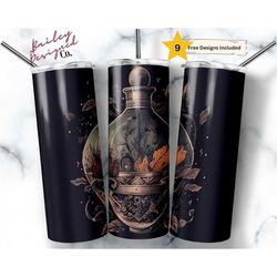 witchy potion gothic 20 oz skinny tumbler sublimation design digital download png instant digital only, spooky celestial