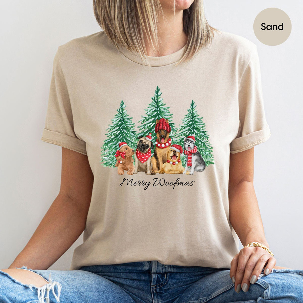 Christmas Tree Dogs Winter Graphic Tees for Dog Mom, Cute Dogs Merry Woofmas Sweatshirt Gifts for Dog Owners, Christmas Gifts for Dog Dad - 3.jpg
