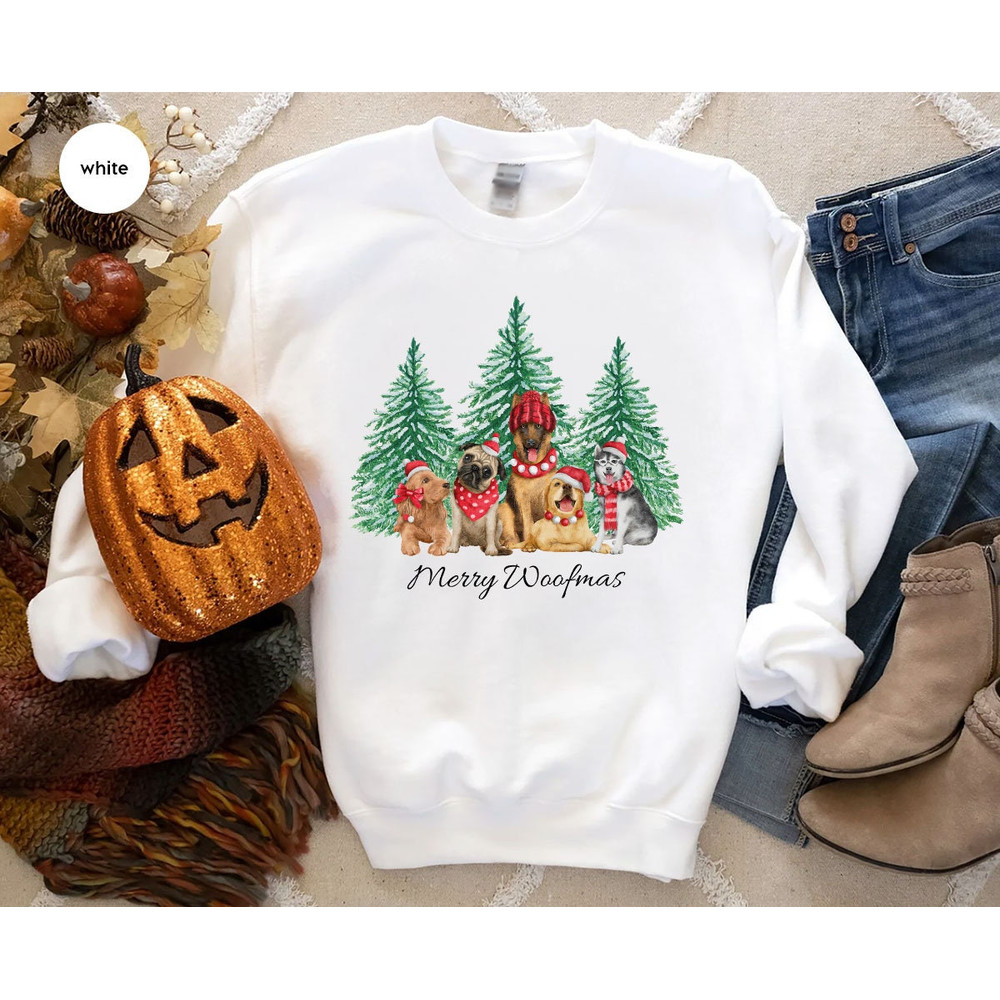 Christmas Tree Dogs Winter Graphic Tees for Dog Mom, Cute Dogs Merry Woofmas Sweatshirt Gifts for Dog Owners, Christmas Gifts for Dog Dad - 4.jpg