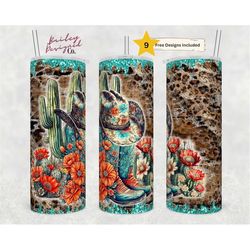 cowgirl boots 20 oz skinny tumbler sublimation design digital download png instant digital only,  western country rustic