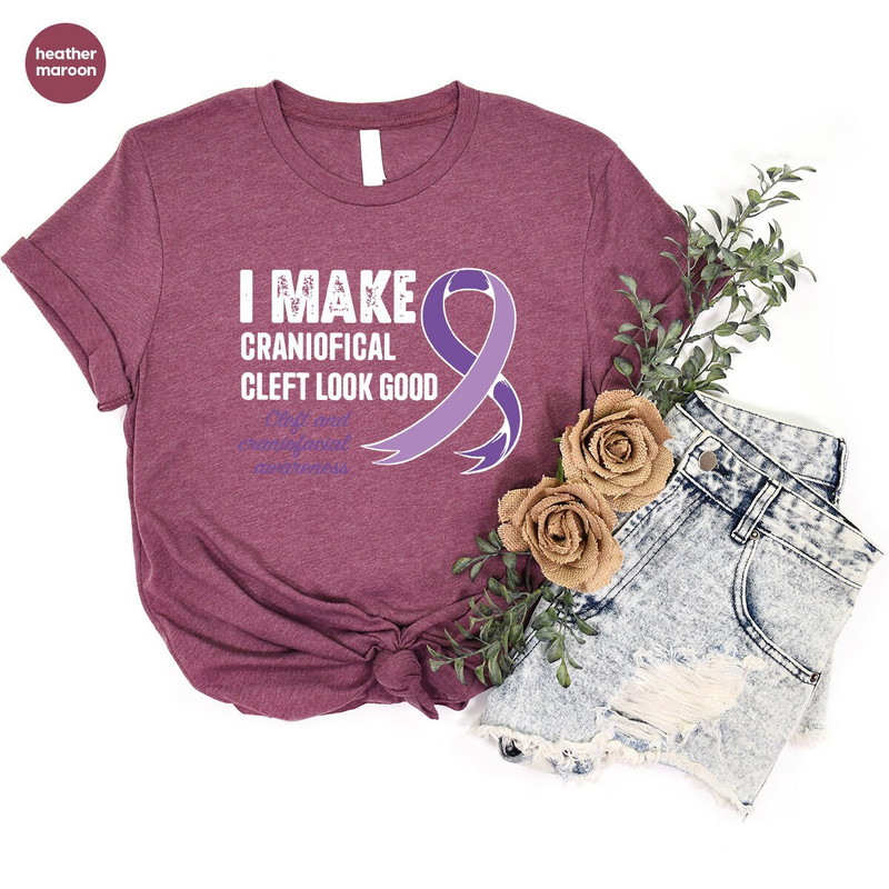 Cleft and Craniofacial Shirt, Awareness Gifts, Warrior Clothing, Family Support TShirt, Ribbon Graphic Tees, Cleft Palate Lip, Gift for Her - 4.jpg