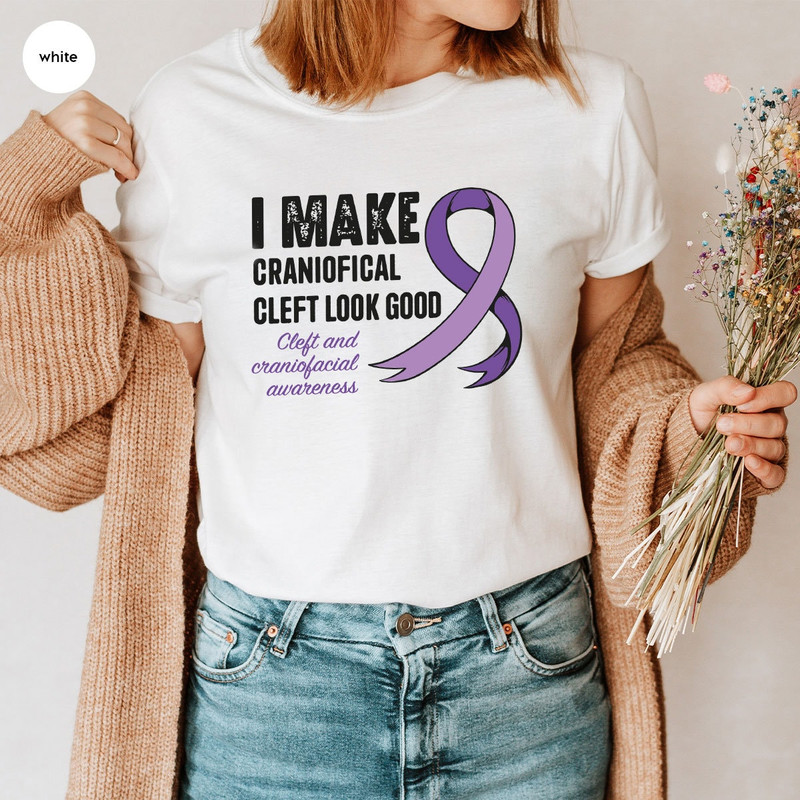 Cleft and Craniofacial Shirt, Awareness Gifts, Warrior Clothing, Family Support TShirt, Ribbon Graphic Tees, Cleft Palate Lip, Gift for Her - 5.jpg