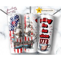 spilling the tea since 1773 20 oz skinny tumbler sublimation design digital download png instant digital only,4th of jul