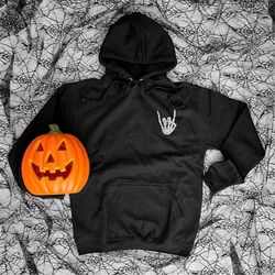 skeleton rock hand hoodie - skeleton hand hoodie - skeleton rock hoodie - rock and roll hoodie - rock skeleton metal han