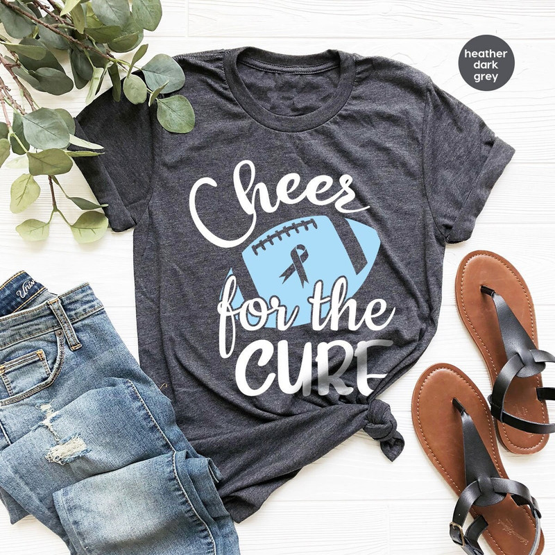 Colon Cancer Shirt, Cancer Survivor Gift, Cheer For The Cure Shirt, Cancer Support Tee, Colorectal Cancer T-Shirt, Football Cancer Shirt - 1.jpg