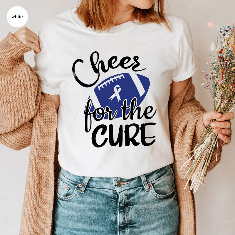 Colon Cancer Shirt, Cancer Survivor Gift, Cheer For The Cure Shirt, Cancer Support Tee, Colorectal Cancer T-Shirt, Football Cancer Shirt - 4.jpg