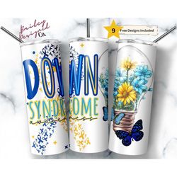 down syndrome awareness 20 oz skinny tumbler sublimation design digital download png instant digital only, downs awarene