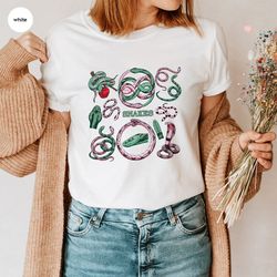 cool snake graphic tees, trendy animal t-shirt, aesthetic snakes clothing, snake vneck shirt, gifts for him, birthday gi
