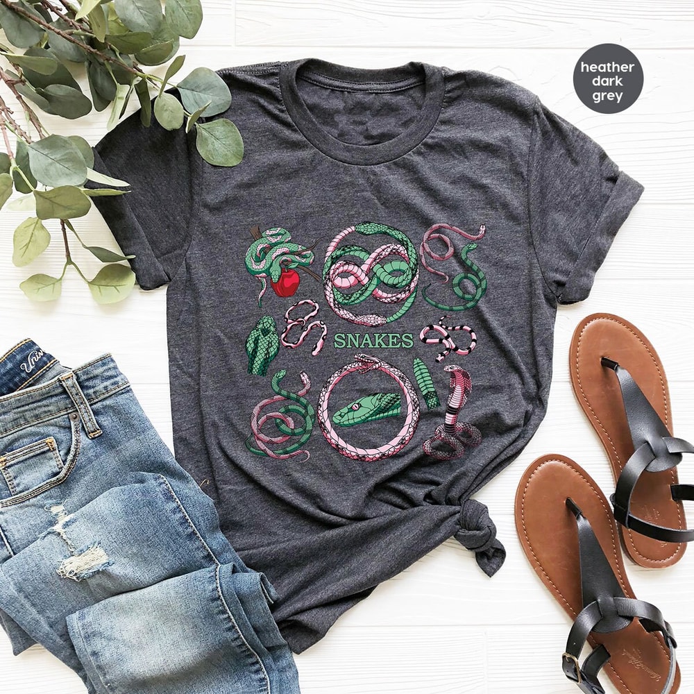Cool Snake Graphic Tees, Trendy Animal T-Shirt, Aesthetic Snakes Clothing, Snake VNeck Shirt, Gifts for Him, Birthday Gifts for Women - 2.jpg