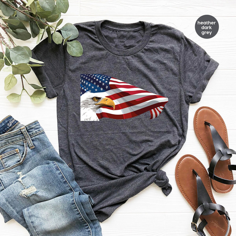 Cool USA Eagle Graphic Tees, American Flag Shirt, Memorial Day Gifts, Patriotic T-Shirt, Independence Day Clothing, 4th of July Gift for Men - 2.jpg