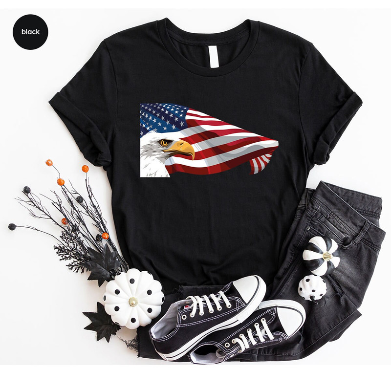 Cool USA Eagle Graphic Tees, American Flag Shirt, Memorial Day Gifts, Patriotic T-Shirt, Independence Day Clothing, 4th of July Gift for Men - 3.jpg
