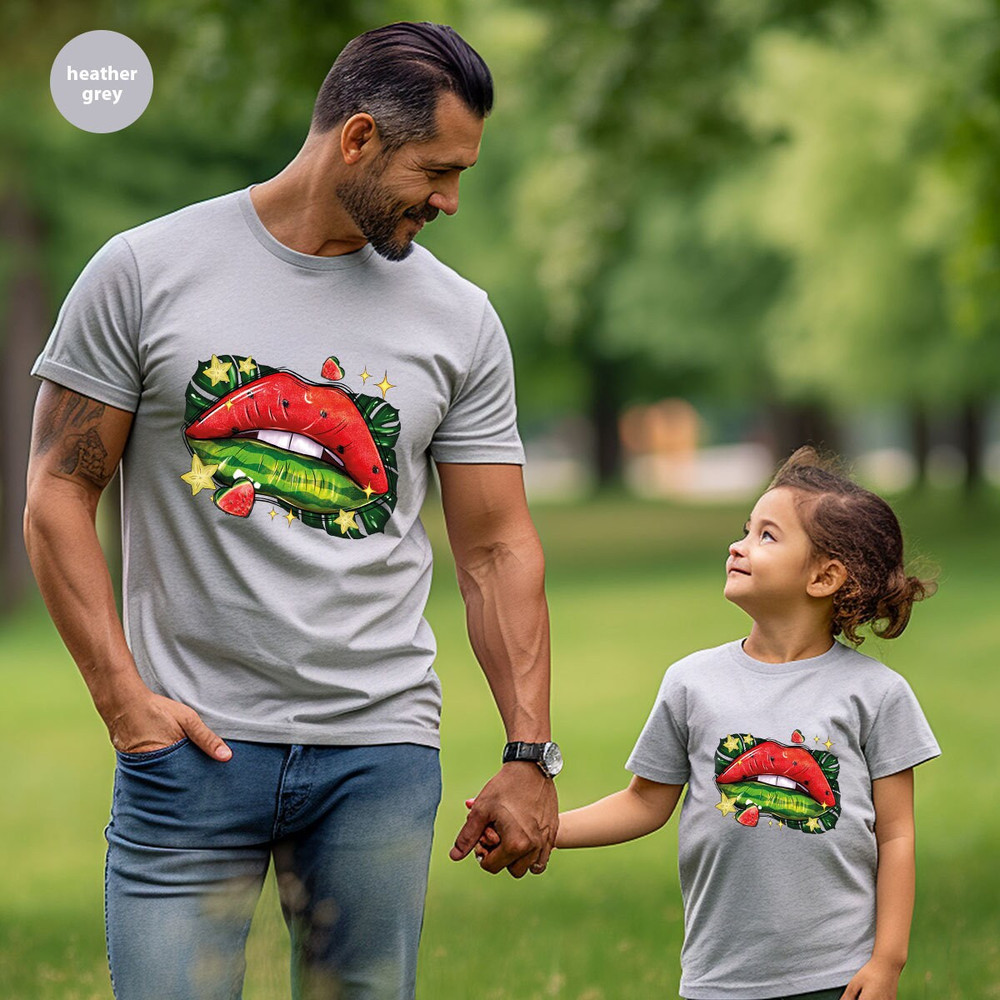 Cool Watermelon Graphic Tees, Trendy Summer Shirt, Summer Fruit Outfit, Aesthetic Lips Clothing, Cute Heart Vneck T-Shirts, Gifts for Her - 7.jpg