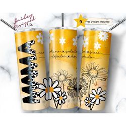 mama daisy 20 oz skinny tumbler sublimation design digital download png instant digital only, daisy mama tumbler