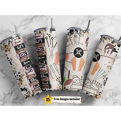 acupuncturist 20 oz skinny tumbler sublimation leopard boho wrap design for straight tumbler, png file, digital, rustic