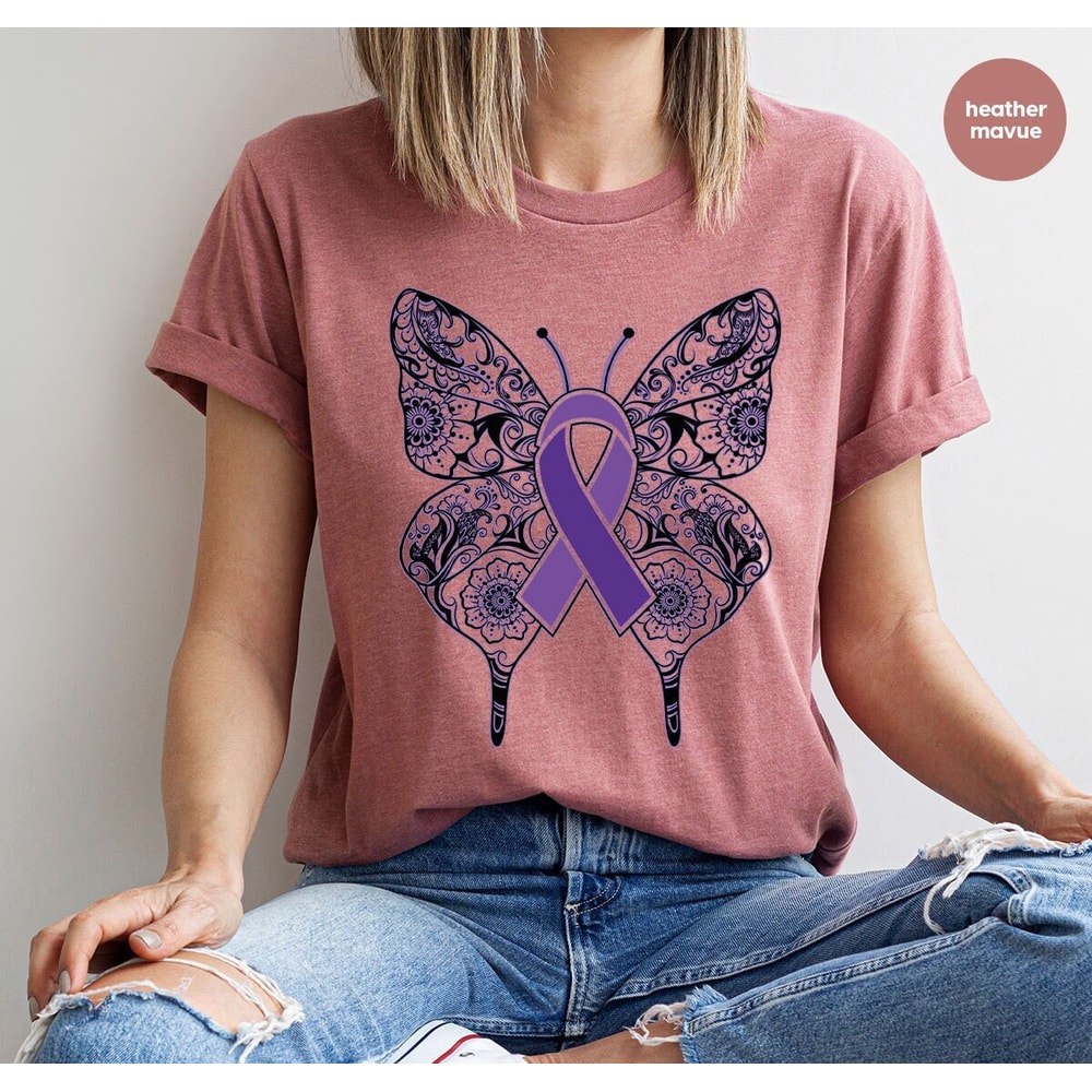 Crohns Disease Survivor Shirt, Butterfly Graphic Tees, Crohns Disease Ribbon Shirt, Awareness Gifts, Crohns Disease Warrior Shirt - 1.jpg