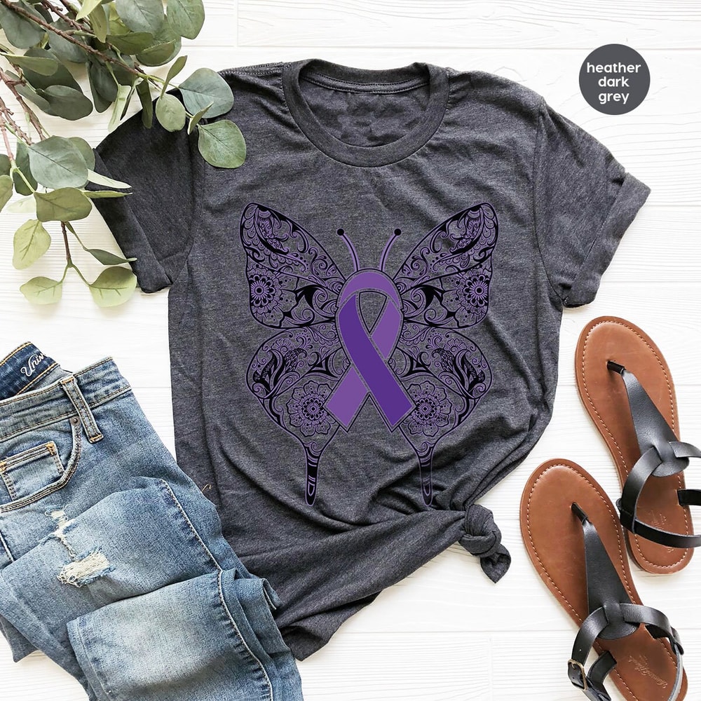 Crohns Disease Survivor Shirt, Butterfly Graphic Tees, Crohns Disease Ribbon Shirt, Awareness Gifts, Crohns Disease Warrior Shirt - 5.jpg