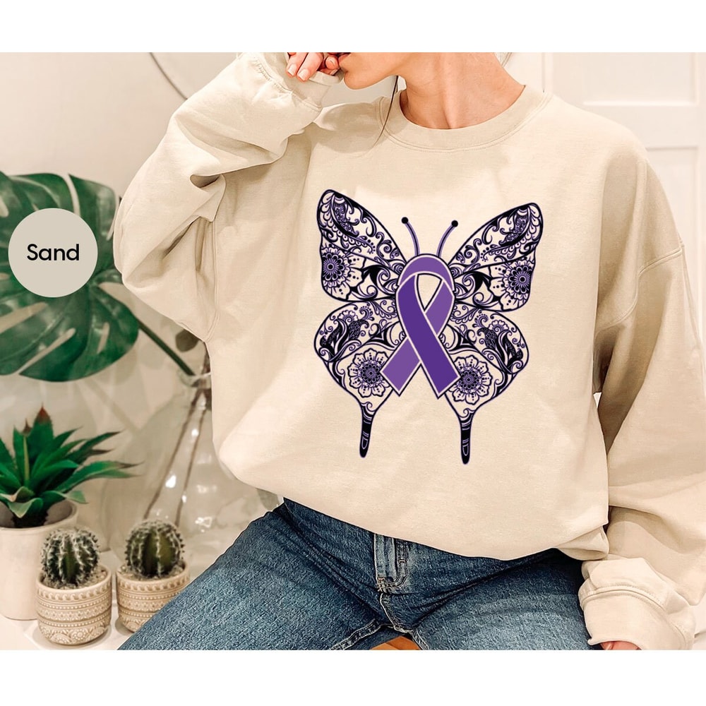 Crohns Disease Survivor Shirt, Butterfly Graphic Tees, Crohns Disease Ribbon Shirt, Awareness Gifts, Crohns Disease Warrior Shirt - 7.jpg