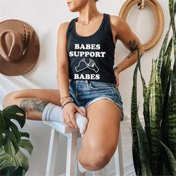 babes support babes tank top, retro style tank, hippie tank, feminist tee  vintage inspired, 70s style, women's fitted t