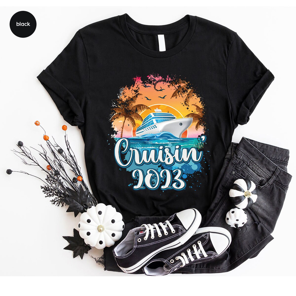 Cruise Shirts, Girls Trip Shirts, Matching Family Cruising Outfits, Friends Vacation T-Shirts, Womens Vneck TShirts, Travel Graphic Tees - 3.jpg