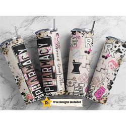 pharmacy operations manager 20 oz skinny tumbler sublimation leopard boho wrap design for straight tumbler, png file, di