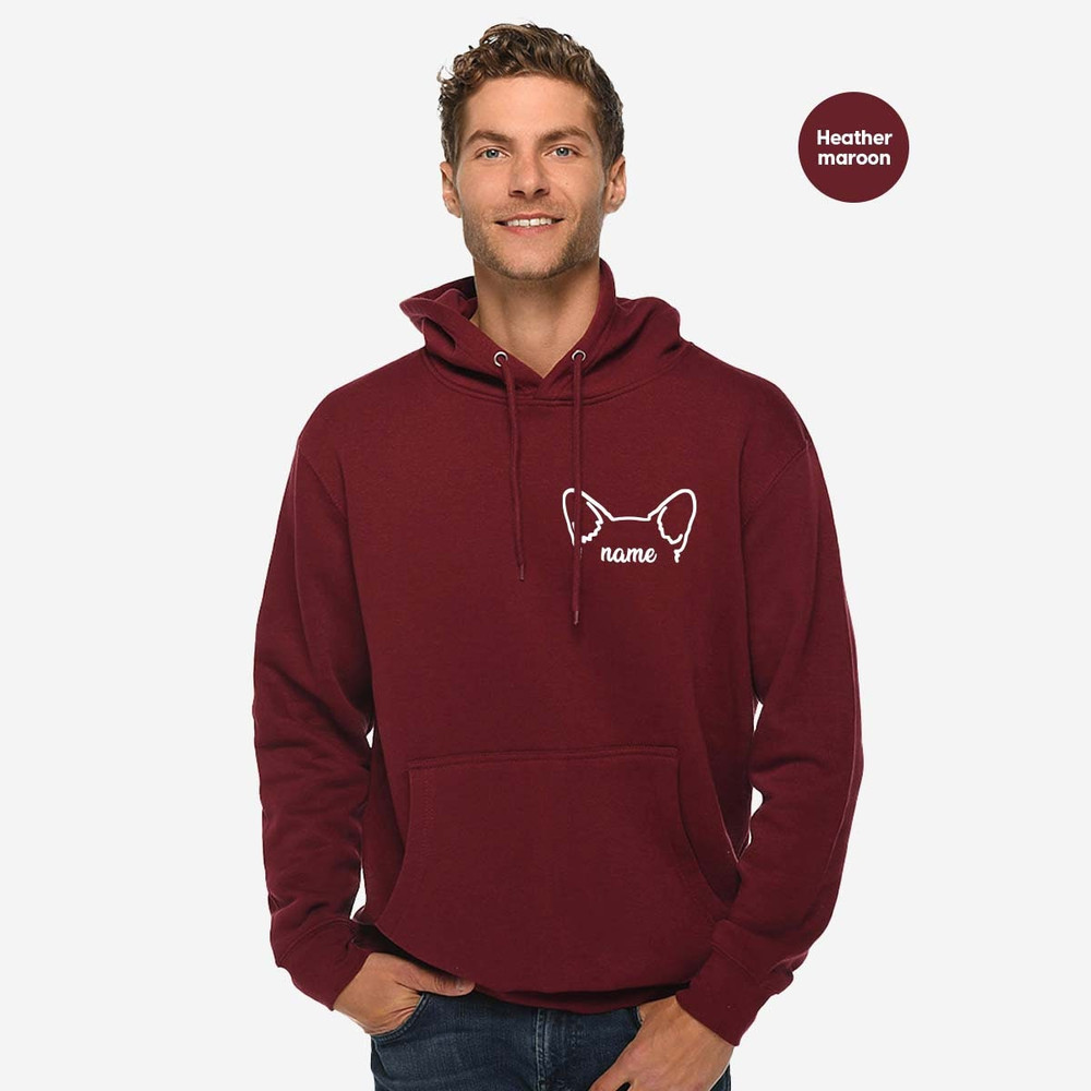 Custom Dog Ears Pocket Sweatshirt, Personalised Dog Ears Outline, Pocket Design Long Sleeve Shirts, Customizable Dog Name Gifts for New Dog - 3.jpg