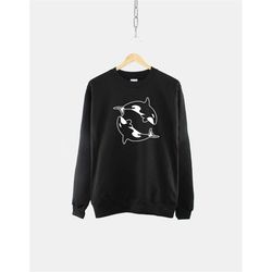 orca killer whale sweatshirt - killer whales ocean sweater - nautical jumper - sailing shirt