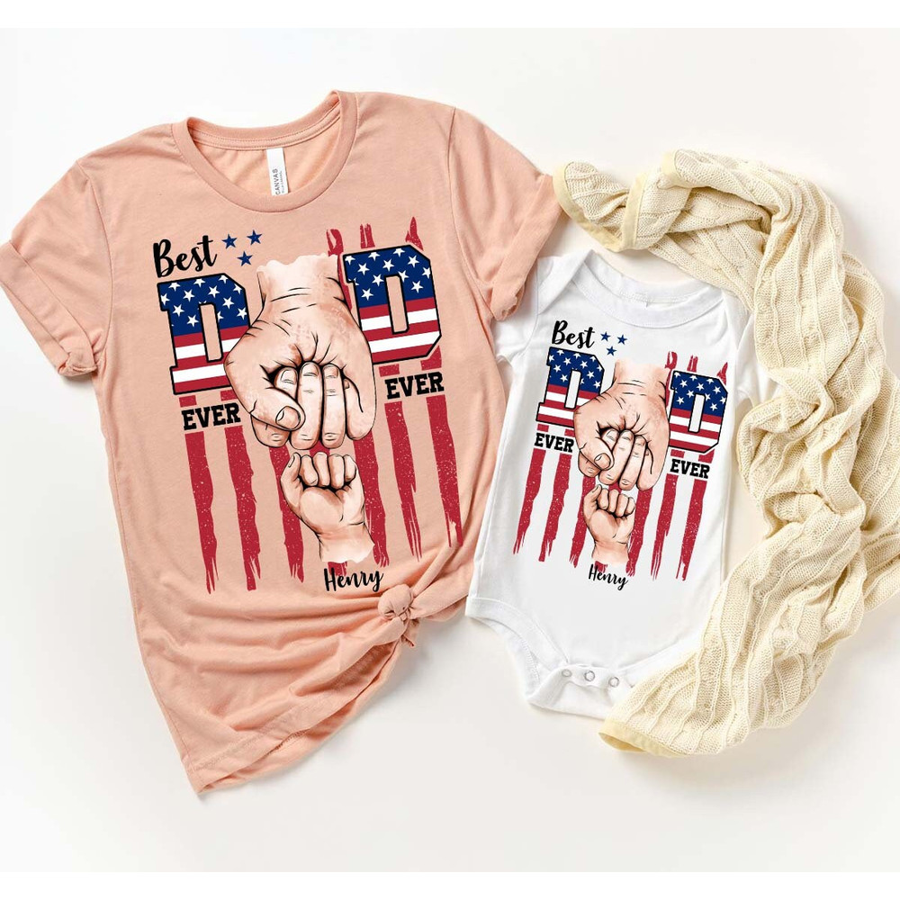 Custom Fathers Shirt, Personalized Gifts for Dad, Fathers Day Gifts, Patriotic Graphic Tees, Matching Dad and Kids Shirts, American Flag Tee - 4.jpg