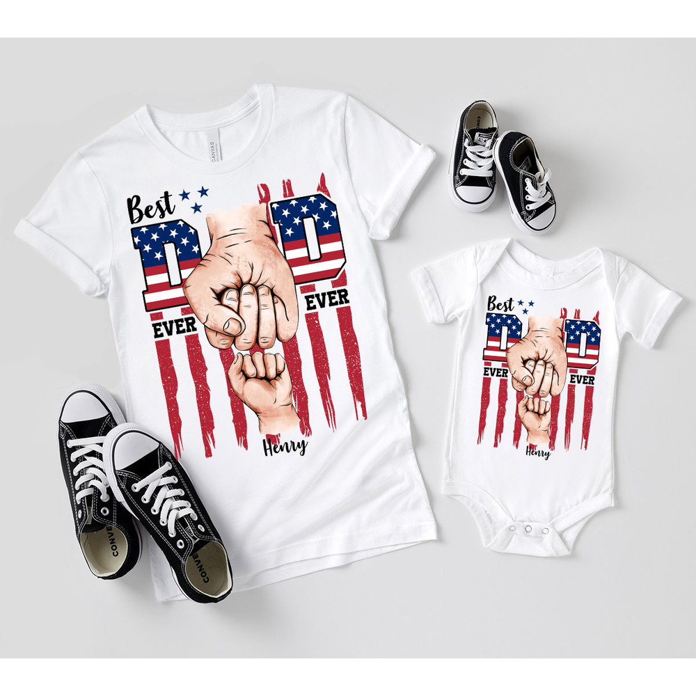 Custom Fathers Shirt, Personalized Gifts for Dad, Fathers Day Gifts, Patriotic Graphic Tees, Matching Dad and Kids Shirts, American Flag Tee - 6.jpg